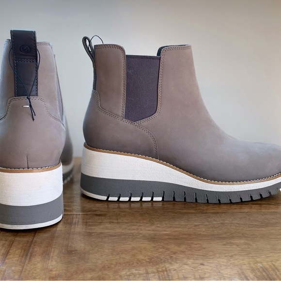 Cole Haan ZERØGRAND City Wedge Suede Chelsea Boot Charcoal Gray - Picture 5 of 9